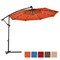 Costway 10' Hanging Solar LED Umbrella Patio Sun Shade Offset Market W/Base Orange
